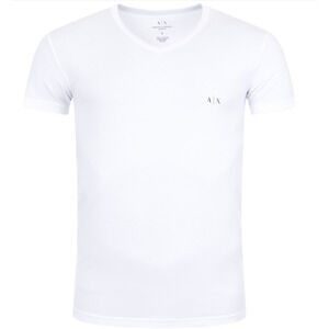 AX Armani Exchange Two-Pack Stretch Cotton Fitted V-Neck T-Shirt White Size S